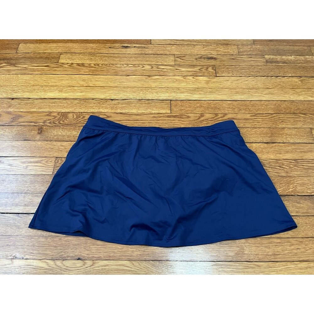 Lands’ End Swim Skirt Navy Blue Women's Plus Size 18W Petites Coastal Preppy - Picture 3 of 3
